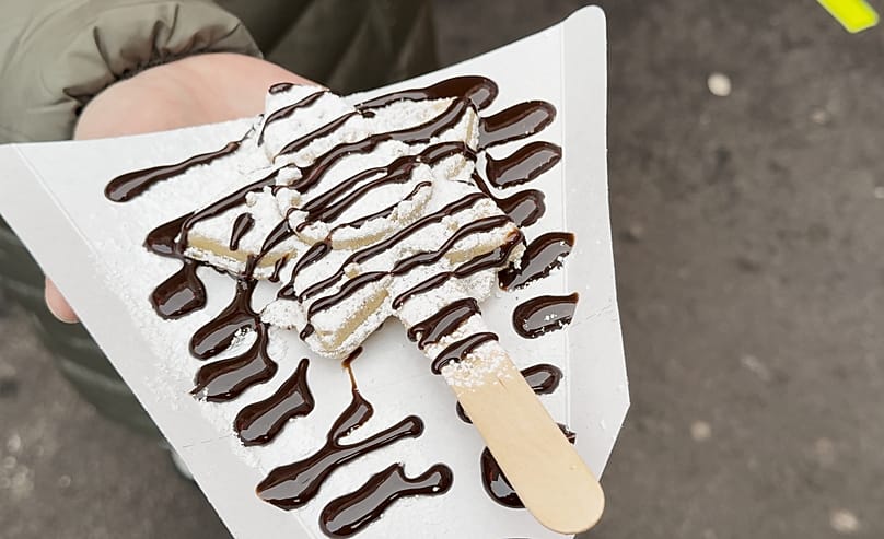 A Demogorgon waffle at the Stranger Things Christmas market, 11 December 2025