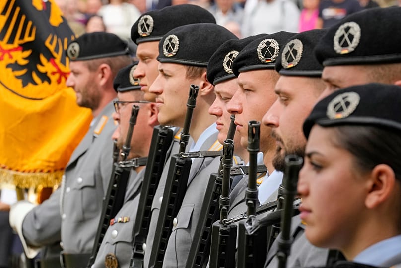 New recruits of the Bundeswehr attend a ceremony in Düsseldorf, 4 September, 2025