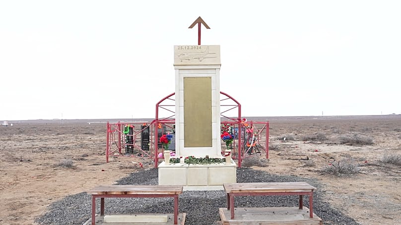 Memorial to the victims of the crash near Aktau city