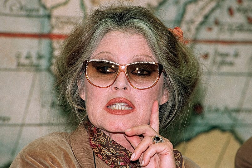 Former French film star Brigitte Bardot attends a press conference in Brussels, April 15, 1992, protesting against cruelty against animals in Europe,