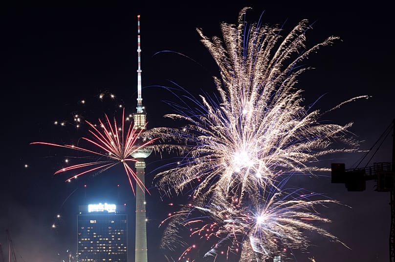 Fireworks explode around the Berlin TV Tower during New Year celebrations in Berlin, 1 January, 2024
