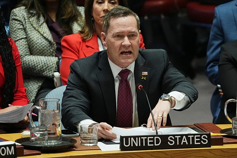 United States' Ambassador to the United Nations Michael Waltz addresses the Security Council Monday, Jan. 5, 2026 at UN headquarters