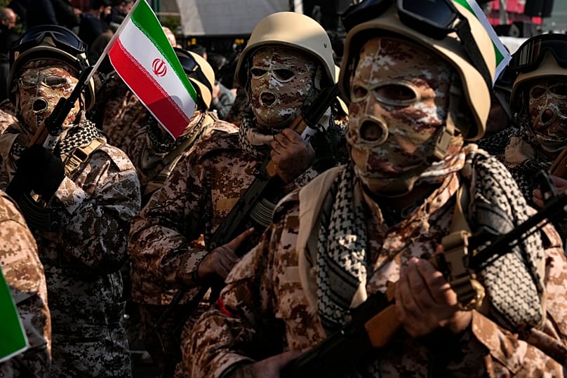 Members of the Iranian Basij paramilitary force attend a force parade in Tehran, 10 January, 2025