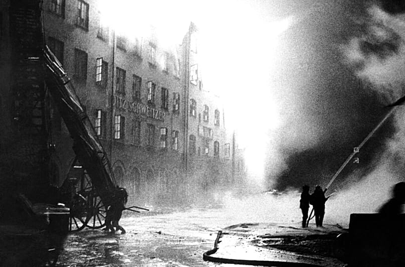 FILE: The aftermath of Mosquito planes of the Royal Air Force raid on factories working for the Nazis in Copenhagen, 10 February 1943