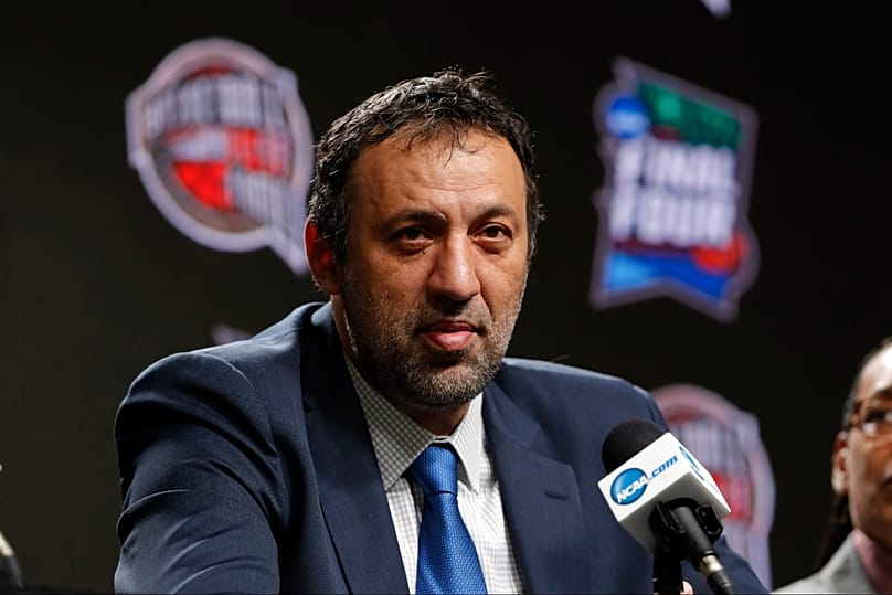 FILE: Former NBA star Vlade Divac at a news conference after being named in the Naismith Memorial Basketball Hall of Fame class of 2019