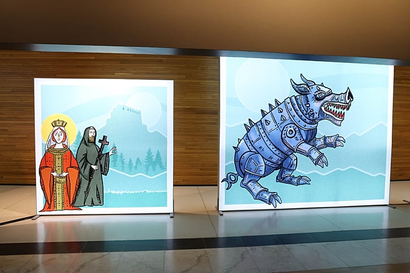 According to the curators, the show was created to explore mythology that transcends borders