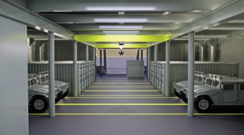 Simulation of vehicles inside the Portuguese Navy's Multifunctional Naval Platform