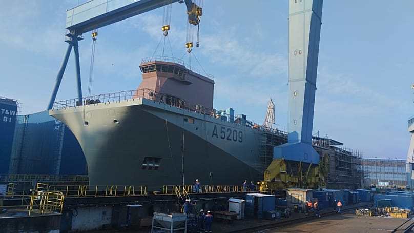 Construction of the Portuguese Navy's Multifunctional Naval Platform at the Damen shipyard in Galati, Romania