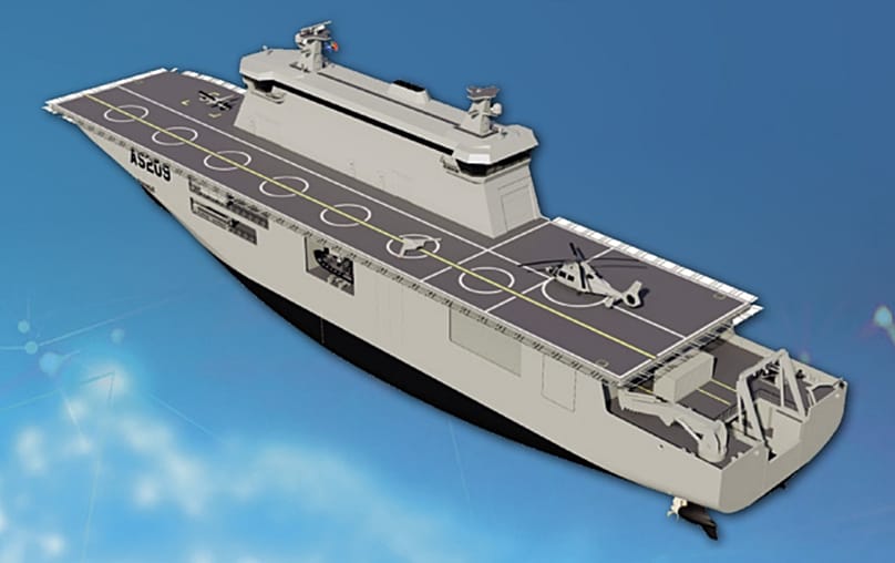 Simulation of the deck of the Portuguese Navy's Multifunctional Naval Platform