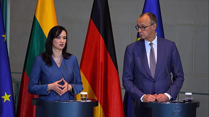 Lithuanian Prime Minister Inga Ruginienė and Federal Chancellor Friedrich Merz in the Chancellery, 29 January 2026