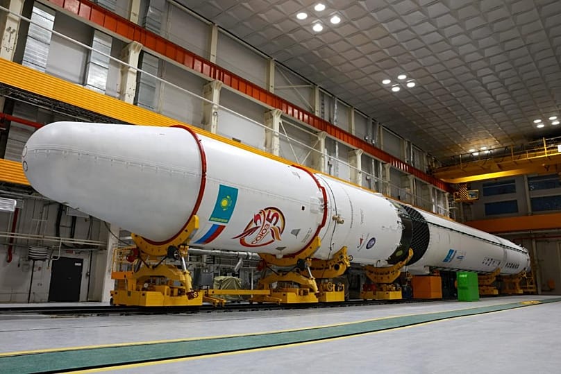 The Soyuz‑5/Sunkar rocket at the Baiterek Space Complex in Kazakhstan.