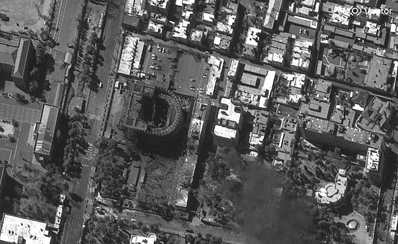 In this satellite image provided by Vantor shows a view of the damaged Presidential complex in Tehran, 3 March, 2026