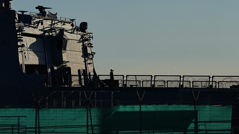 A German UN soldier on board the UNIFIL ship FGS Nordrhein-Westfalen, Sunday, 8 March 2026, in the port of Limassol