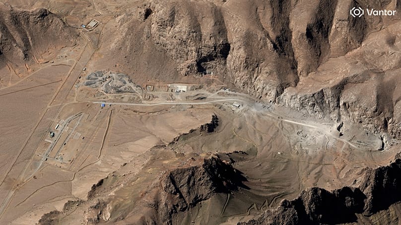 This satellite image provided by Vantor shows a missile complex in Isfahan, Iran, 8 March 2026