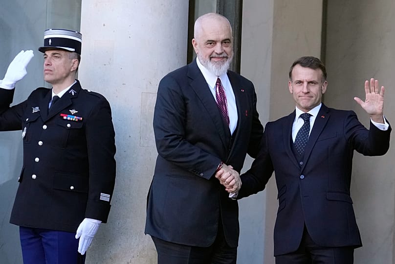 Albanian Prime Minister Edi Rama and French President Emmanuel Macron in January 2026.