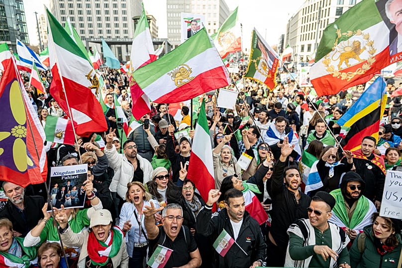 Iranian demonstration at Potsdamer Platz in Berlin, 28 February 2026
