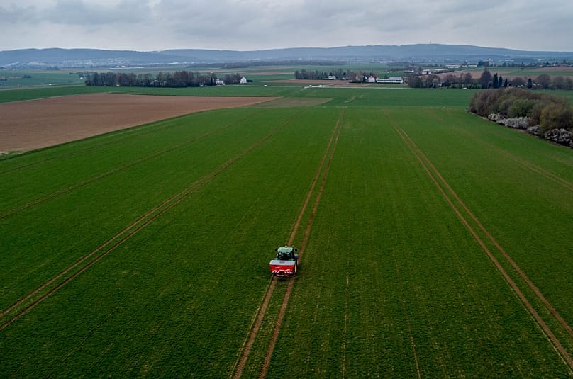 Fields like this one need to be fertilised now - but lime ammonium nitrate currently costs around 15 per cent more in Germany than it did a month ago.