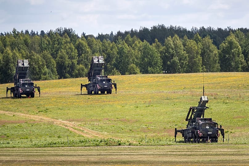 Patriot long-range air defence systems during a NATO summit in Vilnius, 8 July, 2023