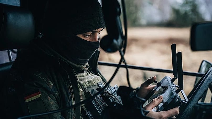 A soldier at the Spark Cell Seedorf at the Grand QUADRIGA 2026