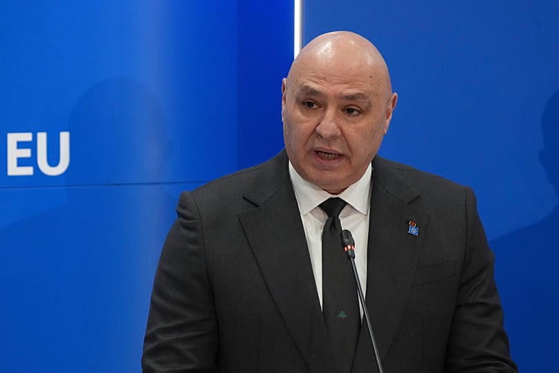 Lebanon's President Joseph Aoun speaks during a press conference after the EU Summit in Nicosia, 24 April, 2026