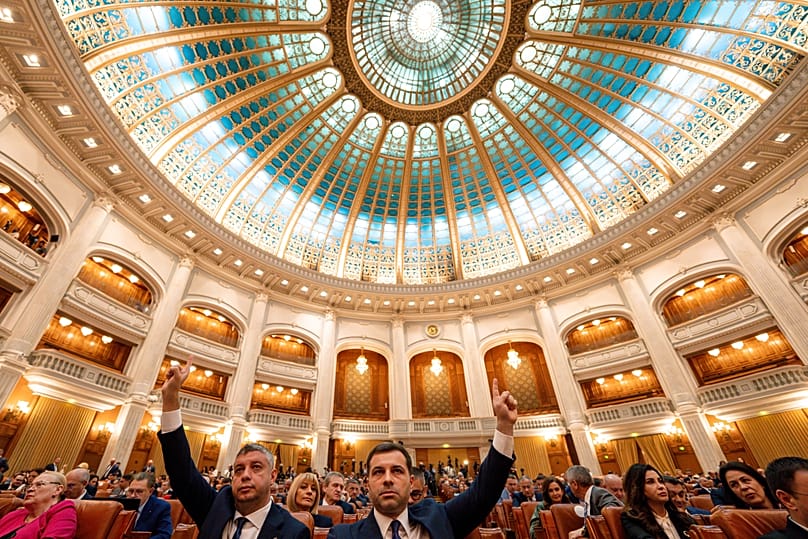Romanian lawmakers vote in parliament in Bucharest, 5 May, 2026