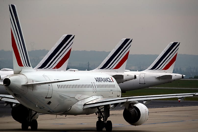 Air France planes are parked on the tarmac at Paris Charles de Gaulle airport near Paris, 17 May, 2019
