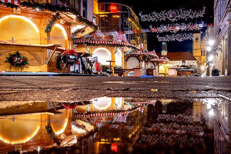 The Christmas market where a car drove into a crowd, in Magdeburg, 22 December, 2024