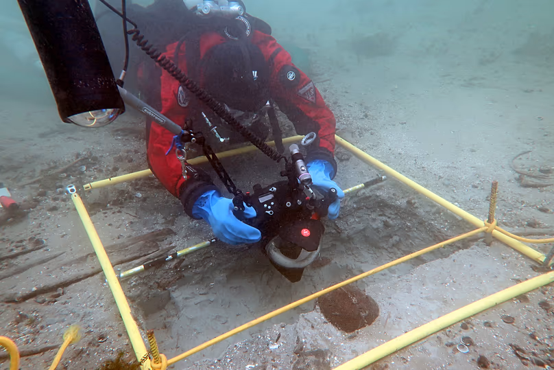 A BGfU underwater archaeologist at work