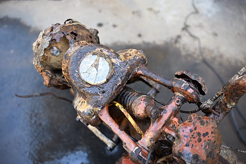 A look at the speedometer of the old Wehrmacht motorcycle.