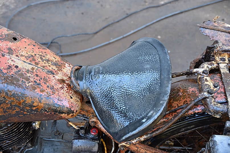 The saddle, once made of leather, is astonishingly well preserved.