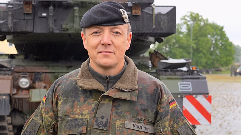Lieutenant Colonel Oliver Kaufmann in Sennelager, 13 May 2026.