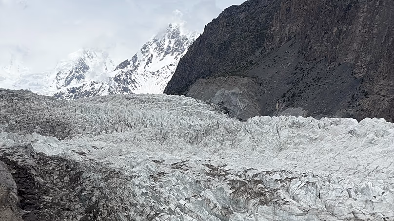 The Passu Glacier south of Passu village in Upper Hunza, Gilgit-Baltistan, Pakistan. 13 June, 2026.