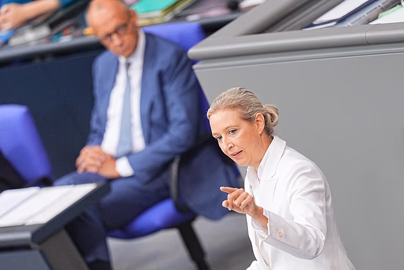 AfD parliamentary group leader Alice Weidel opens the general debate in the Bundestag in Berlin, 9 September, 2026
